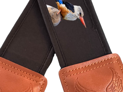 Neoprene Camera Strap - Grey Headed Kingfisher